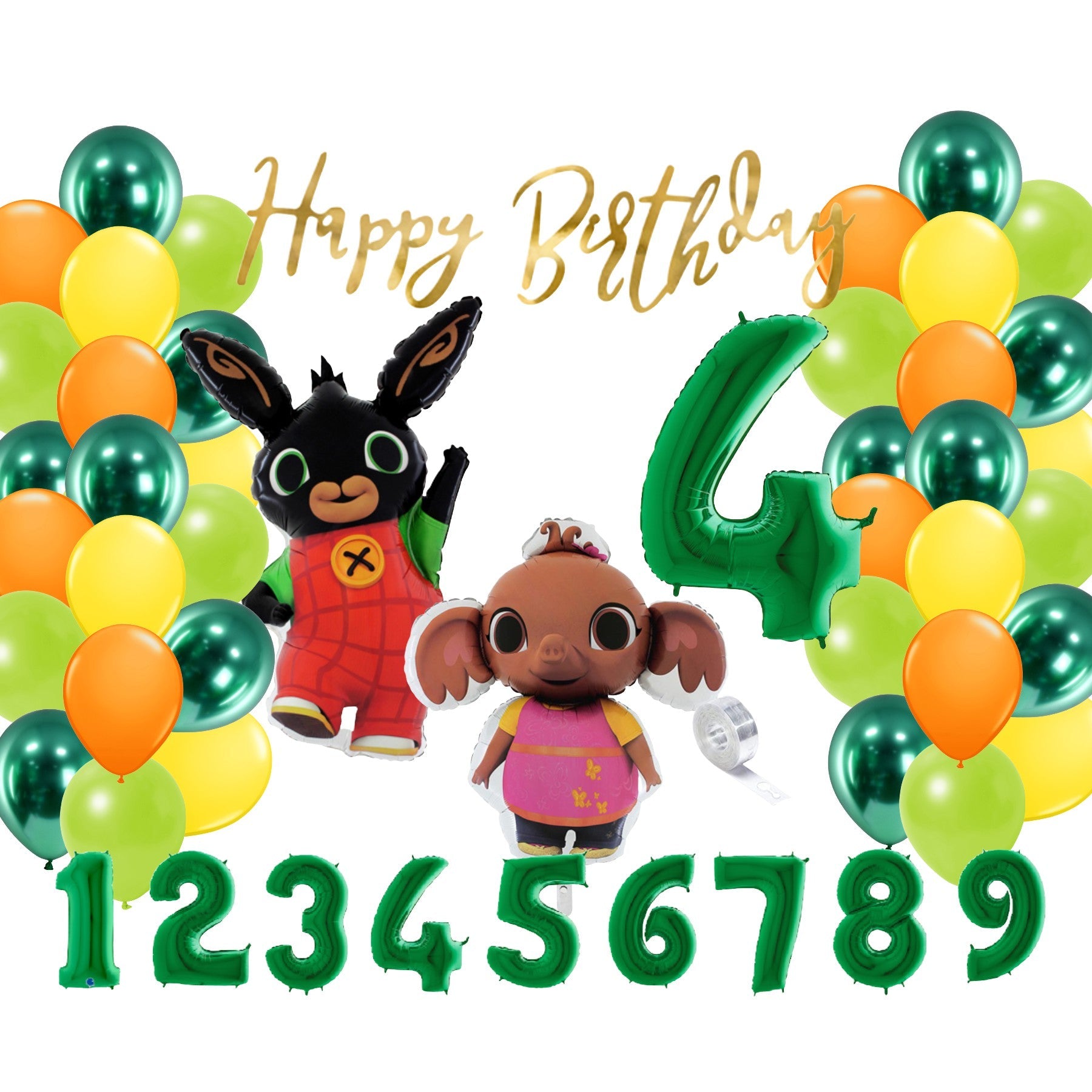 101 Teile Bing Geburtstagsdeko Set - Luftballons, Geschirr & Deko Für Kinderparty