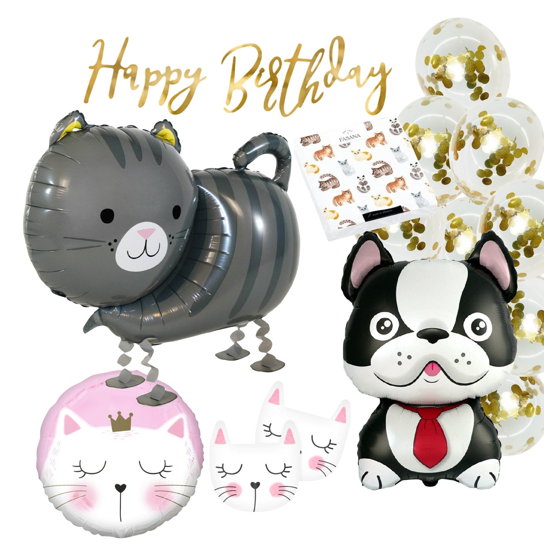 BACH AND BOUJEE Katzen Party Set - Geschenke Für Kindergeburtstage