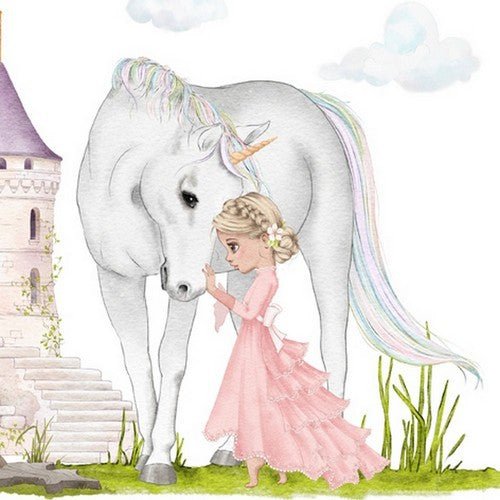 20 Servietten "Einhorn und Prinzessin" 33cm - Party im Karton