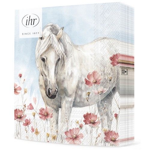 20 Servietten "Weißes Pferd" 33cm - Party im Karton
