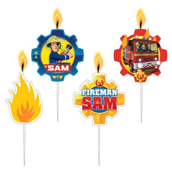 4 Kerzen "Feuerwehrmann Sam" - Party im Karton