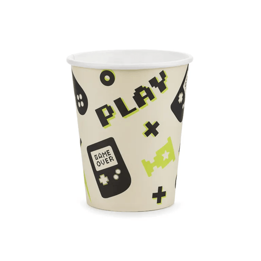 6 Partybecher "Level Up" - 220ml - Party im Karton