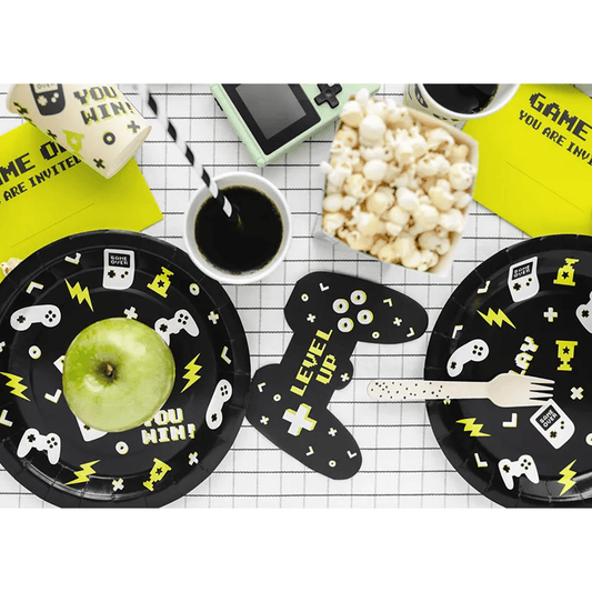 6 Partyteller "Level Up" 23cm - Party im Karton