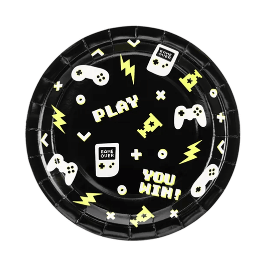 6 Partyteller "Level Up" 23cm - Party im Karton