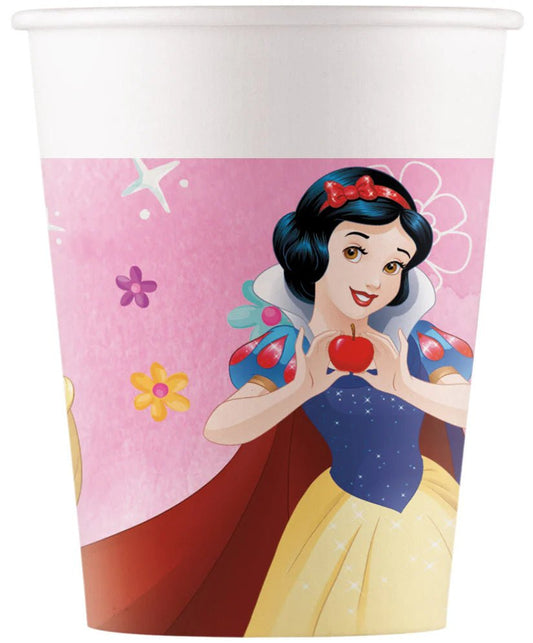 8 Pappbecher "Disney Prinzessinnen" - 200ml - Party im Karton