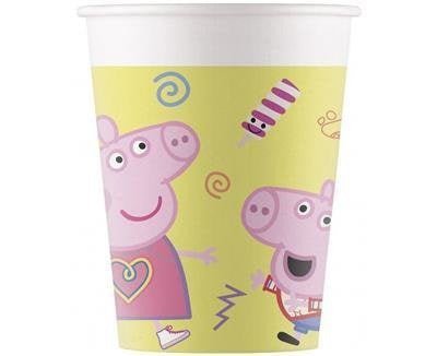 8 Pappbecher "Peppa Wutz" - 200ml - Party im Karton