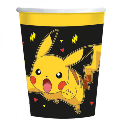 8 Pappbecher "Pikachu" - 230ml - Party im Karton