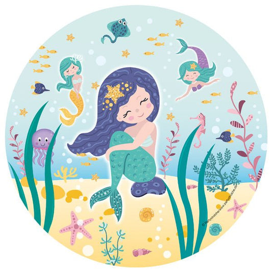 8 Pappteller "Meerjungfrau" - 23cm - Party im Karton