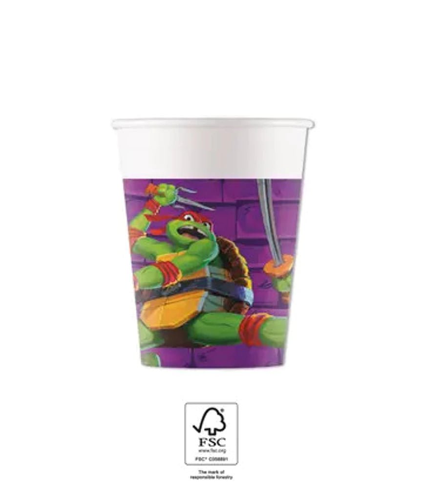 8 Partybecher "Ninja Turtles" - 200ml - Party im Karton
