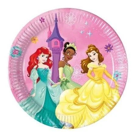 8 Partyteller "Disney Prinzessinnen" 20cm - Party im Karton