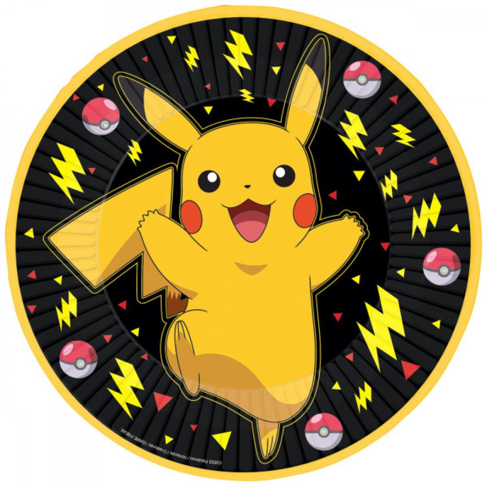8 Partyteller "Pikachu" - 23cm - Party im Karton