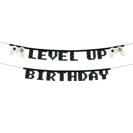 Bannergirlande "Level Up - Birthday" 2,5m - Party im Karton