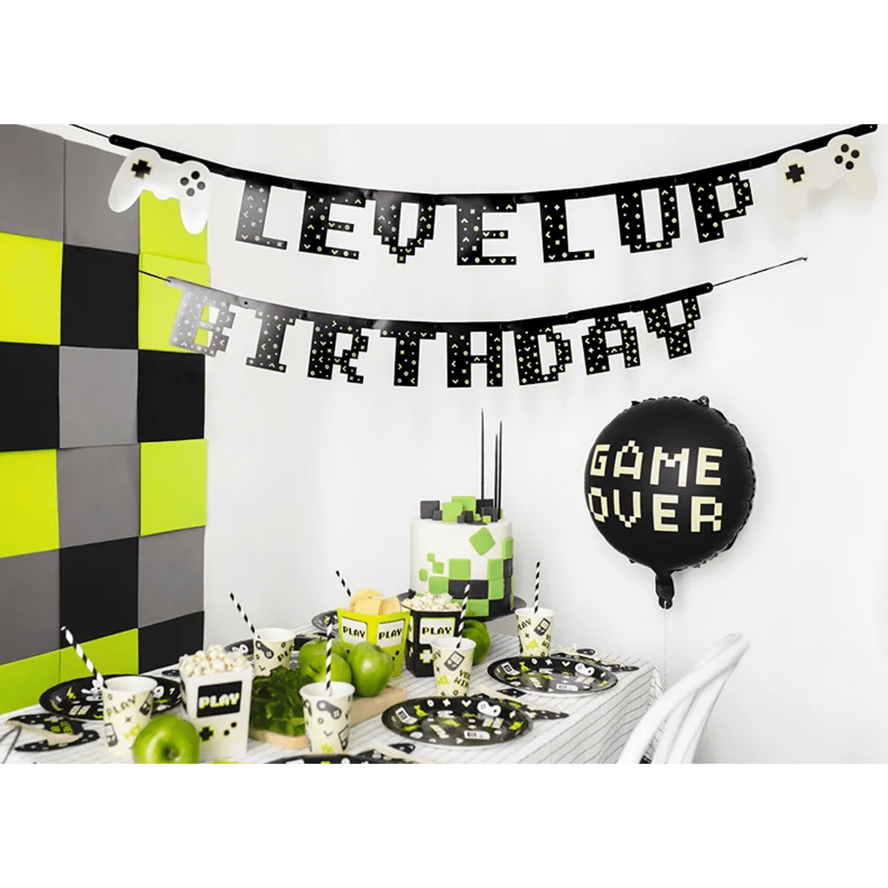 Bannergirlande "Level Up - Birthday" 2,5m - Party im Karton