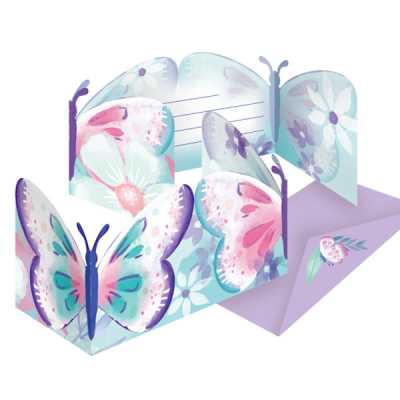 Einladung "Schmetterling" - 8 Stück - Party im Karton