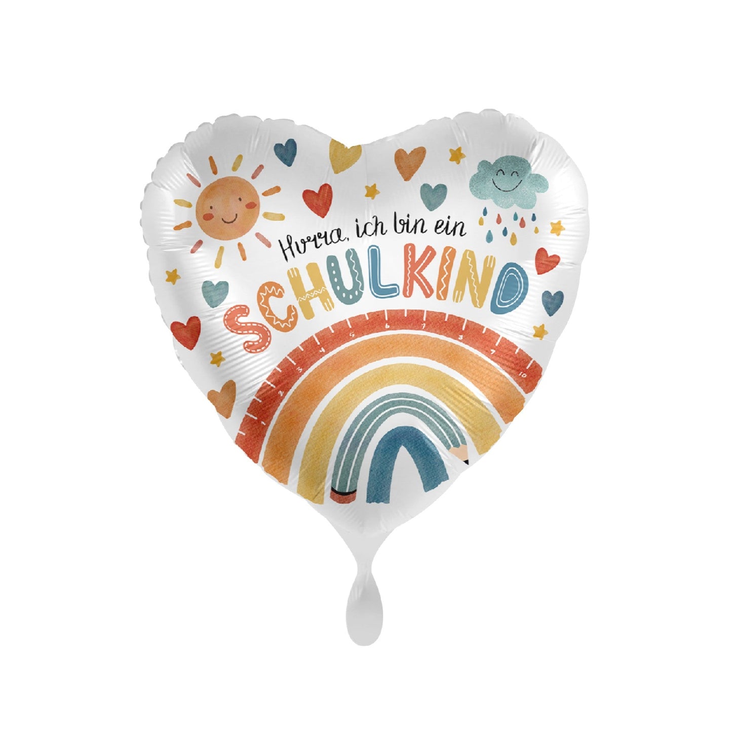Folienballon Einschulung "Herz" 43cm - Party im Karton