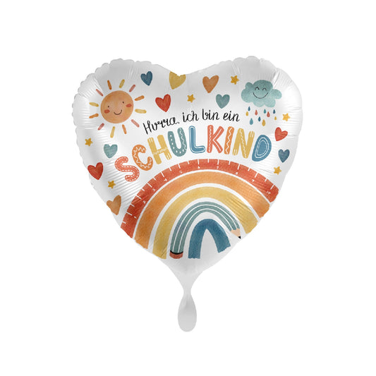 Folienballon Einschulung "Herz" 43cm - Party im Karton