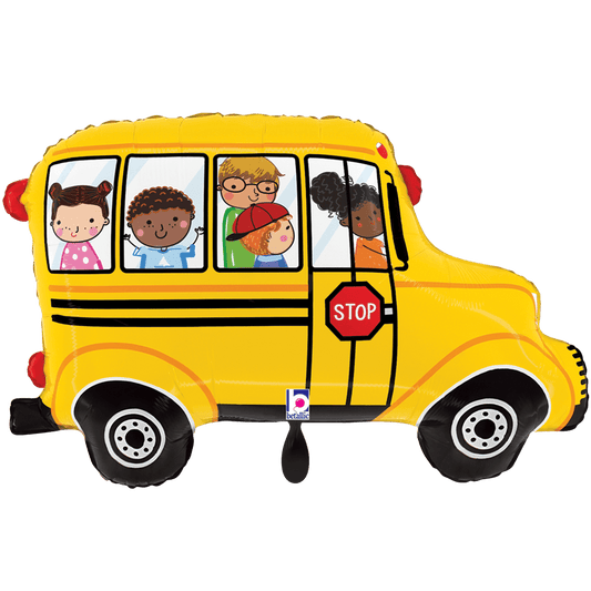 Folienballon Einschulung "Schulbus" 74cm - Party im Karton