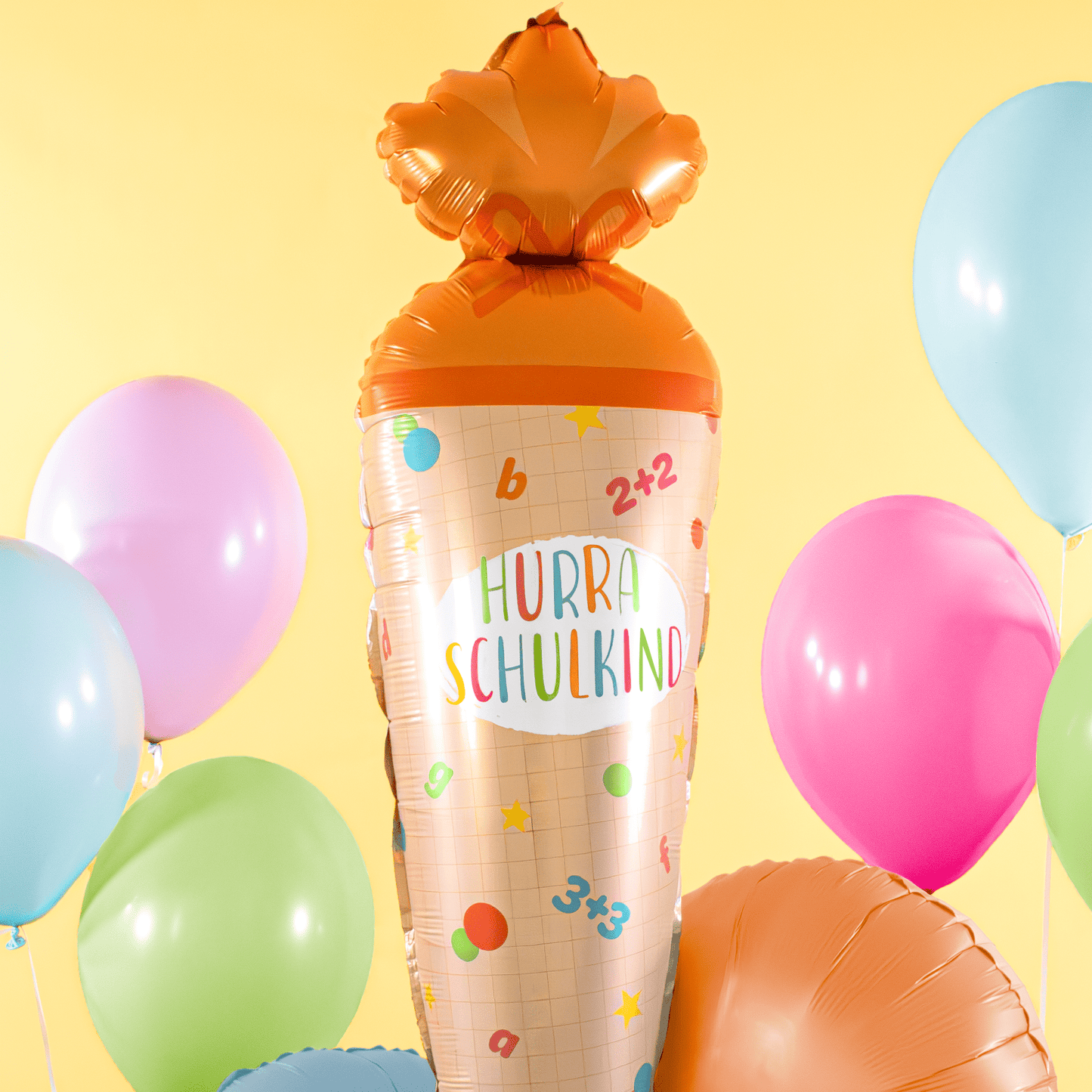 Folienballon Einschulung "Schultüte" 89cm - Party im Karton