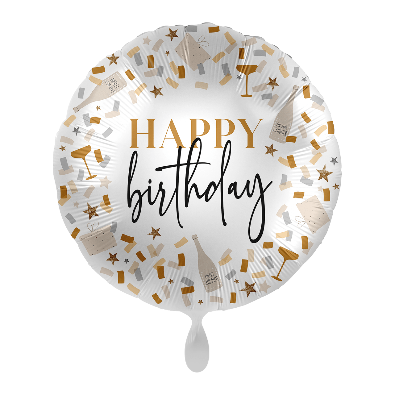 Folienballon "Happy Birthday - Cheers" 43cm - Party im Karton