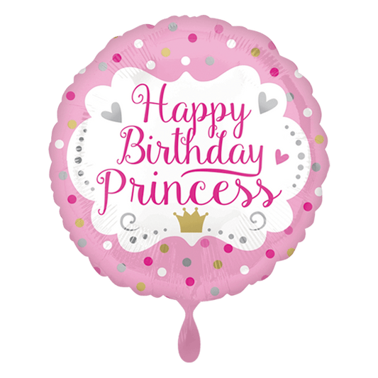 Folienballon "Happy Birthday Prinzessin" 43cm - Anagram - Party im Karton