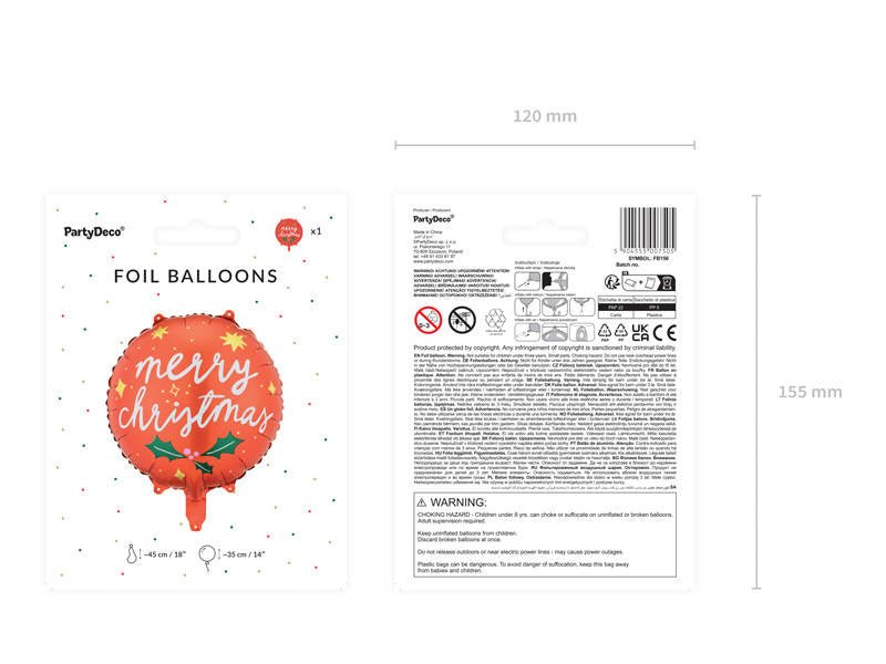 Folienballon "Merry Christmas - Weihnachten" 45cm - Party im Karton