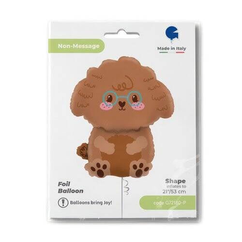 Folienballon "Pudel - Hund" - 46x53cm - Grabo - Party im Karton