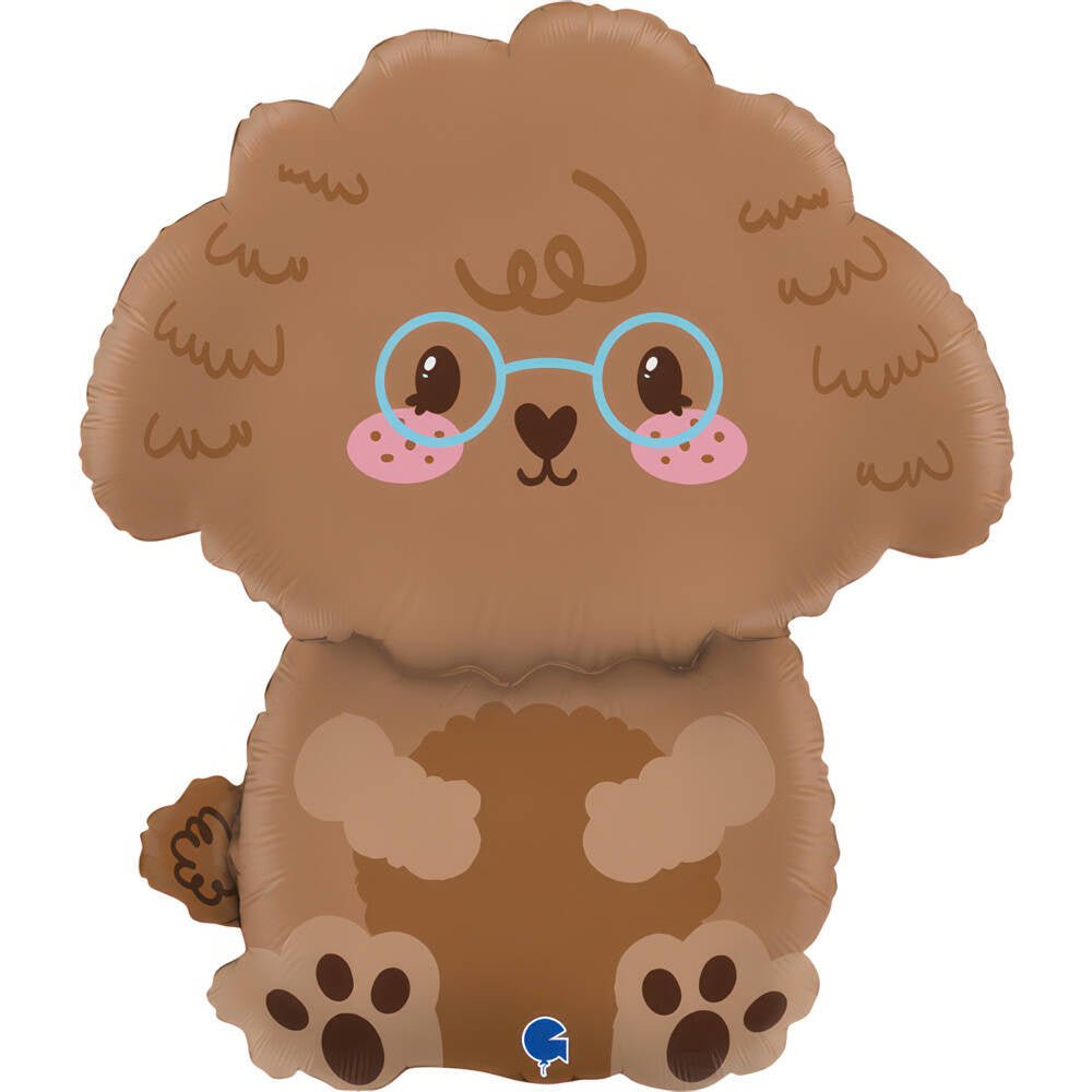 Folienballon "Pudel - Hund" - 46x53cm - Grabo - Party im Karton