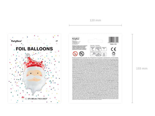 Folienballon "Weihnachtsmann - Weihnachten" 60cm - Party im Karton