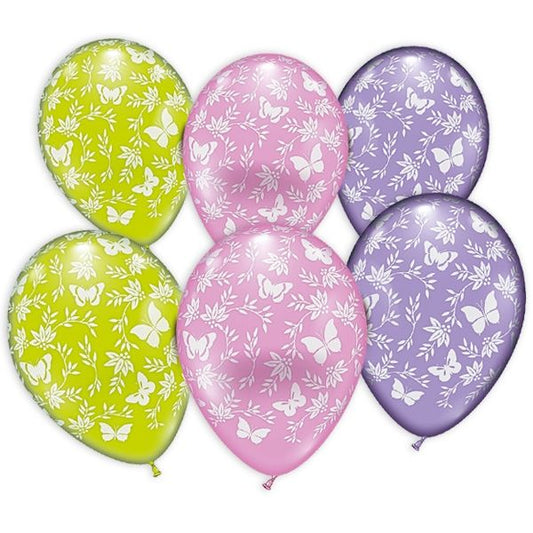 Luftballons "Schmetterling" - 6 Stück - 30cm - Party im Karton