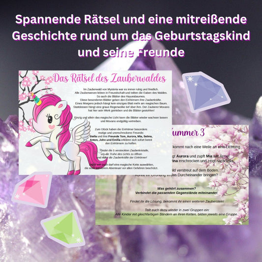 Schatzsuche: Die Einhörner und das Rätsel des Zauberwaldes - Party im Karton