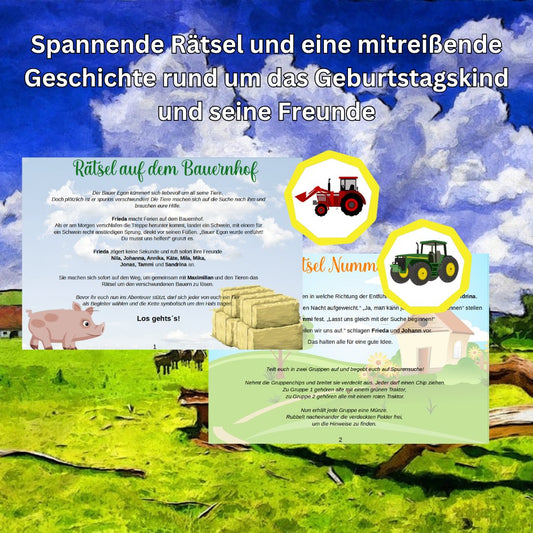 Schatzsuche: Rätsel auf dem Bauernhof - Party im Karton