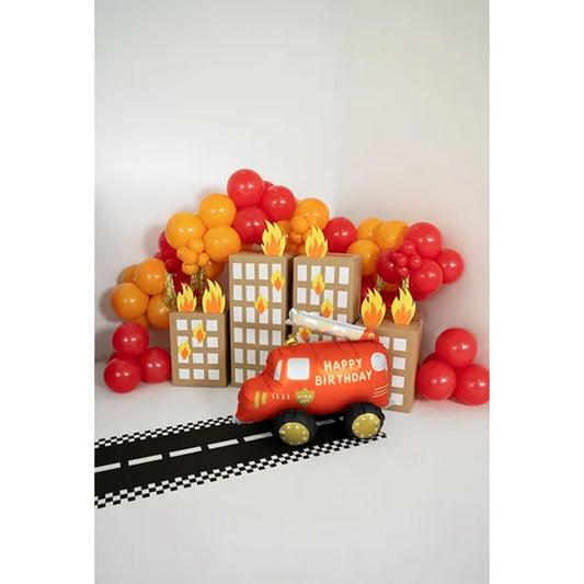 Stehender XXL Folienballon "Feuerwehr" - 69cm - PartyDeco - Party im Karton
