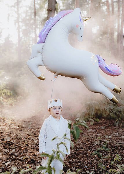 XXL Folienballon "Fliegendes Einhorn" 126x106cm - Party im Karton