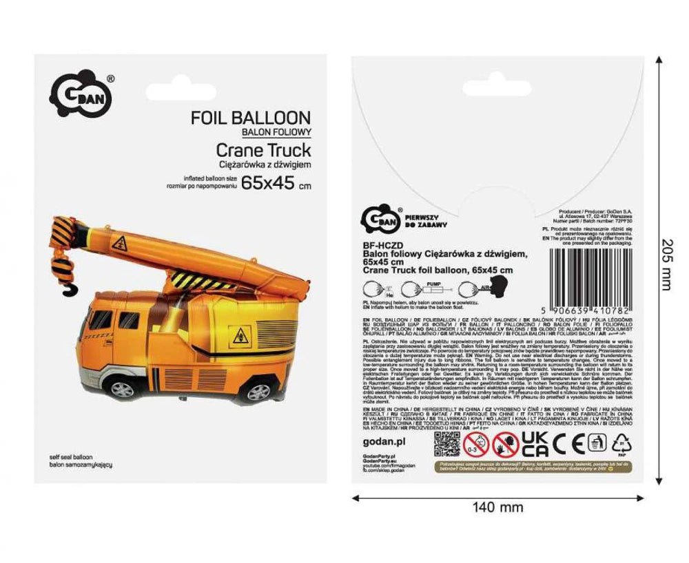 XXL Folienballon "Kranwagen" - 65cm - Party im Karton