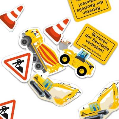 XXL Konfetti Streudekor "Baustelle" - 24 Teile - Party im Karton