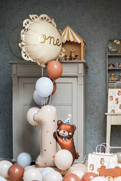 XXL Stehender Ballon "Kleiner Bär" - 101cm - Party im Karton