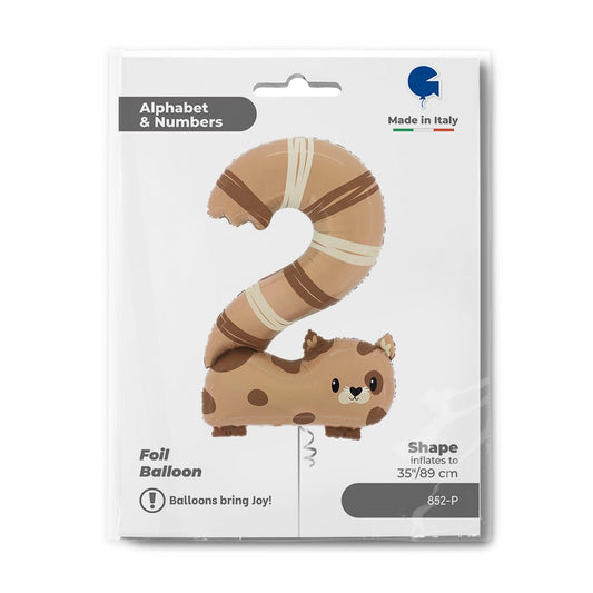 XXL Zahlenballon "Katze 2" - 89cm - Party im Karton