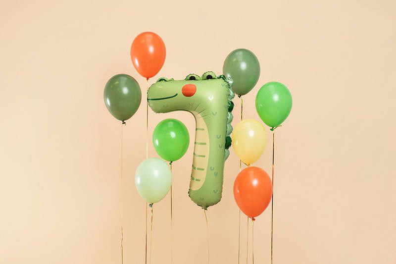 XXL Zahlenballon "Krokodil 7" - 85cm - Party im Karton