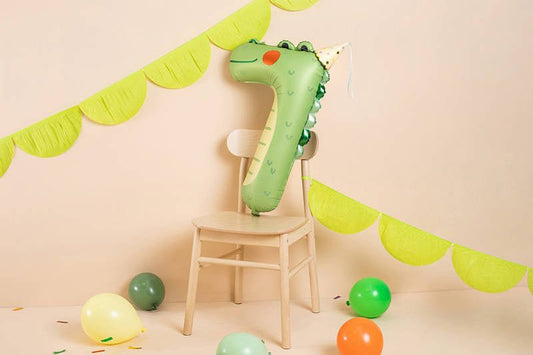 XXL Zahlenballon "Krokodil 7" - 85cm - Party im Karton