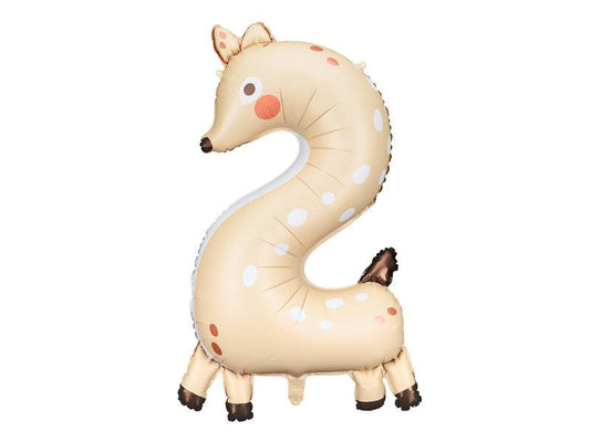 XXL Zahlenballon "Reh 2" - 102cm - Party im Karton