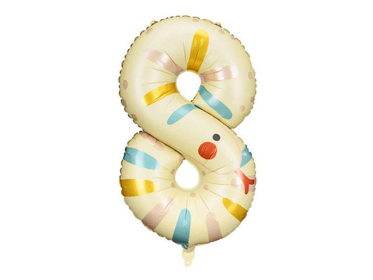 XXL Zahlenballon "Schlange 8" - 88cm - Party im Karton