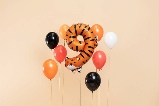 XXL Zahlenballon "Tiger 9" - 87cm - Party im Karton
