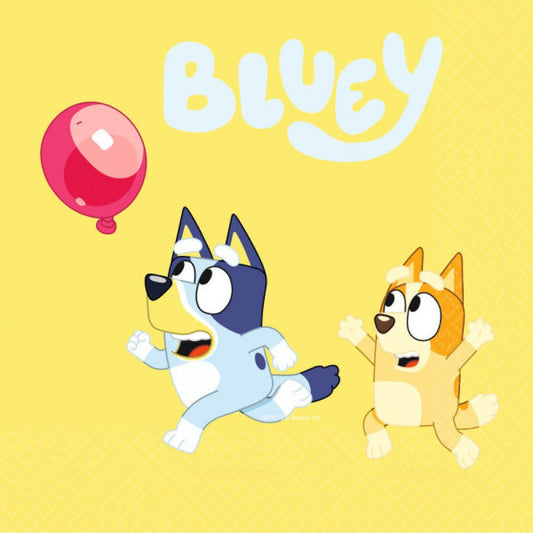 16 Servietten "Bluey" - 33cm - Party im Karton