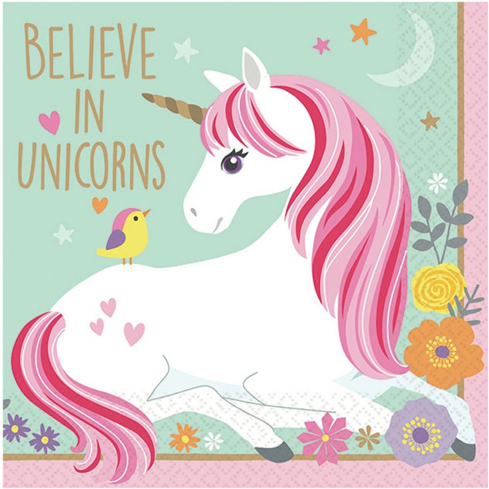 16 Servietten "Einhorn" 25cm - Party im Karton