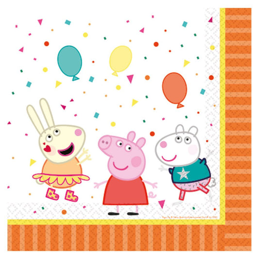 16 Servietten "Peppa Wutz Party" 33cm - Party im Karton