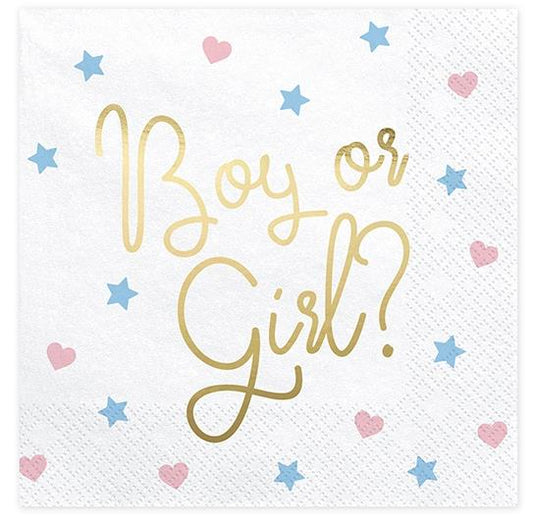 20 Servietten - Boy or Girl - 33cm - Party im Karton
