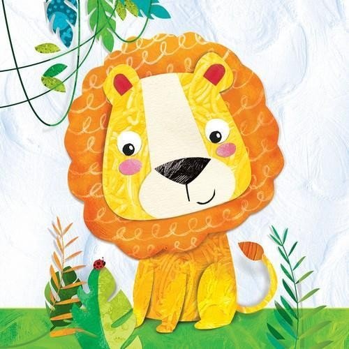 20 Servietten "Fröhlicher Löwe" 33cm - Party im Karton