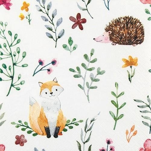 20 Servietten "Fuchs und Igel" 33cm - Party im Karton