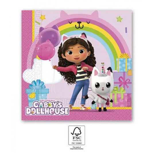 20 Servietten "Gabbys Dollhouse" 33cm - Party im Karton