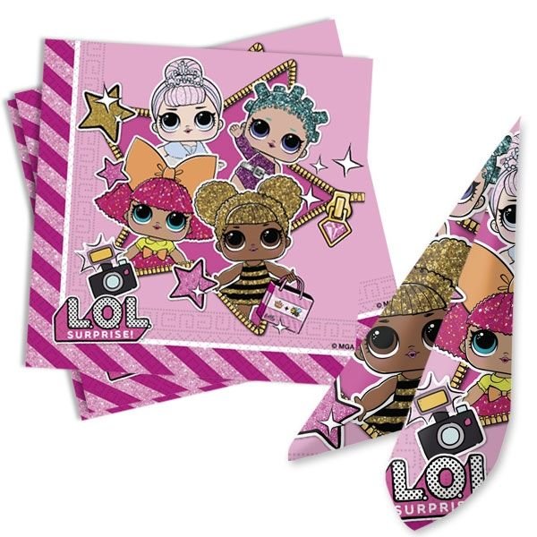 20 Servietten - LOL Surprise - 33cm - Party im Karton